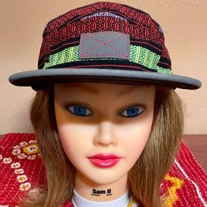 NWOT EARTHBOUND Hat OS, Multicolored Pattern with Gray Brim, Adjustable Strap